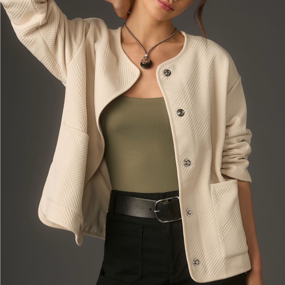 Anthropologie Sanctuary Cream Textured Knit Shacket, NWT, Sz M